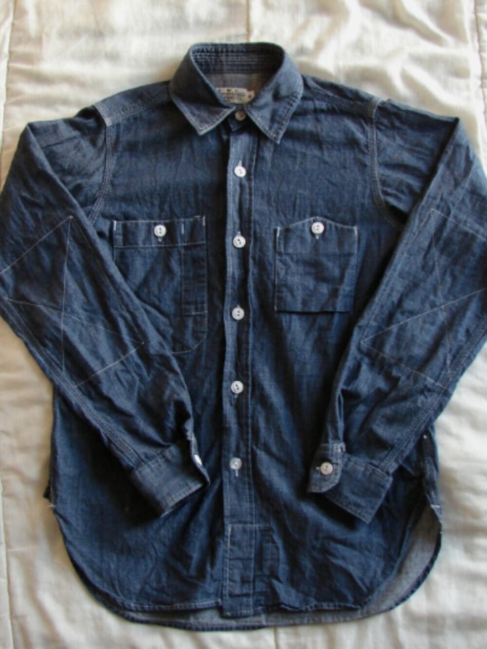 Engineered Garments NYC FWK Long Sleeve Chambray Shirt Size 0 Made USA